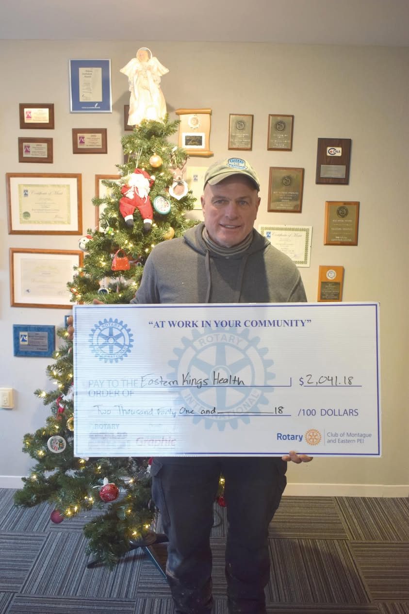 Rotary Club of Montague & Eastern PEI donation presentation to the Eastern Kings Health Foundation